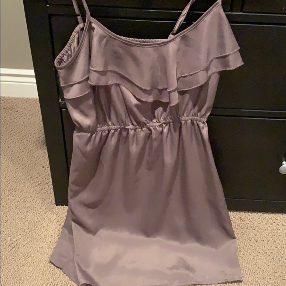 Taupe Ruffle Mini Dress - Picture 2 of 2